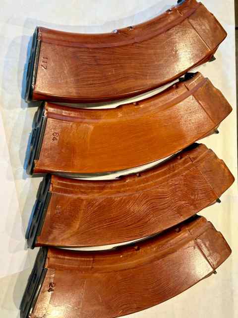 4x 7.62x39 Bakelite magazines for sale. 