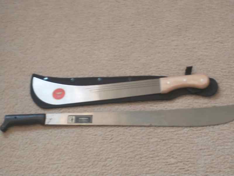 TWO Large Machetes VG 30&quot;, 22&quot; NEW Sheath Both $40
